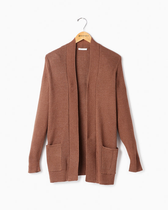 Chocolate $|& Staccato Open Front Pocket Cardigan - Hanger Front