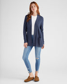 Indigo $|& Staccato Open Front Pocket Cardigan - SOF Full Front