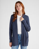 Indigo $|& Staccato Open Front Pocket Cardigan - SOF Front