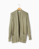 Olive $|& Staccato Open Front Pocket Cardigan - Hanger Front