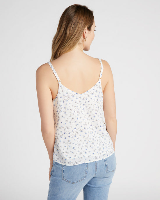 White- Lt.Blue $|& Skies Are Blue Floral Printed Cami - SOF Back