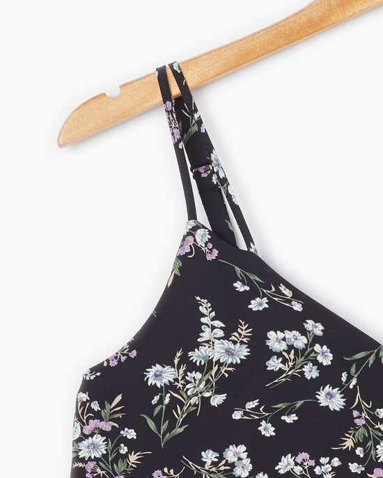 Black-Mauve $|& Skies Are Blue Floral Printed Cami - Hanger Detail