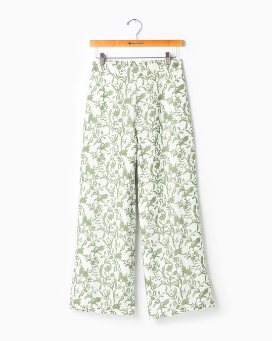 Green Floral $|& Lucy Paris Gala Palazzo Pant - VOF Detail