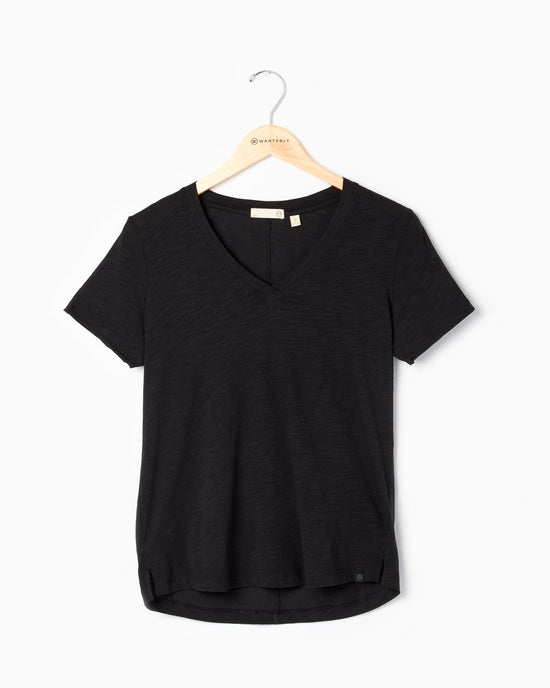Black Sub $|& Tasc Nola V-Neck T-Shirt - Hanger Front