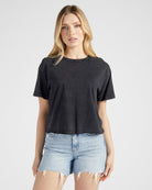 Blk Acid Wash $|& Thread & Supply Katelin Tee - SOF Front