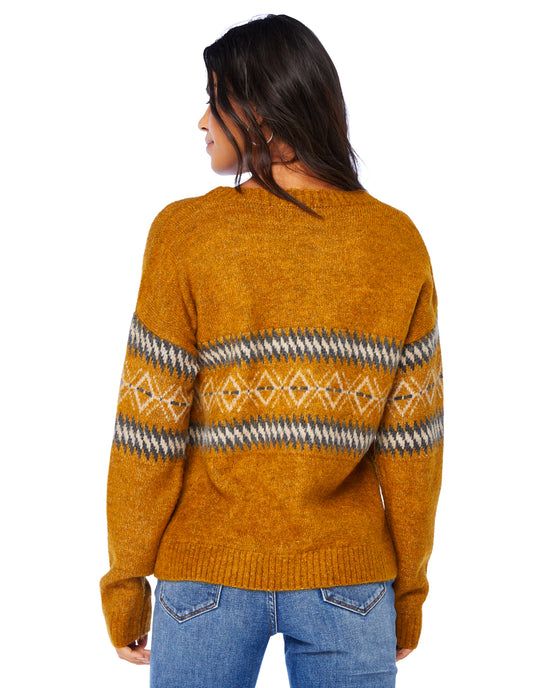 Mustard $|& Hem & Thread Aztec Crew Neck Sweater - SOF Back