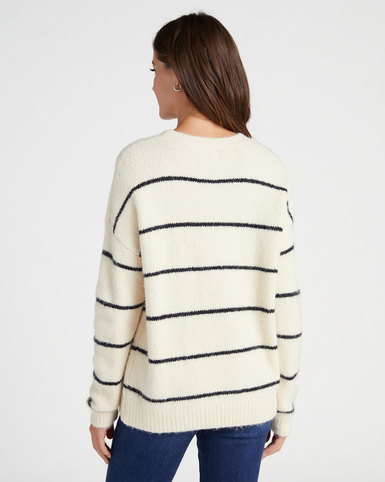 Cream Black $|& Lush Stripe Sweater - SOF Back