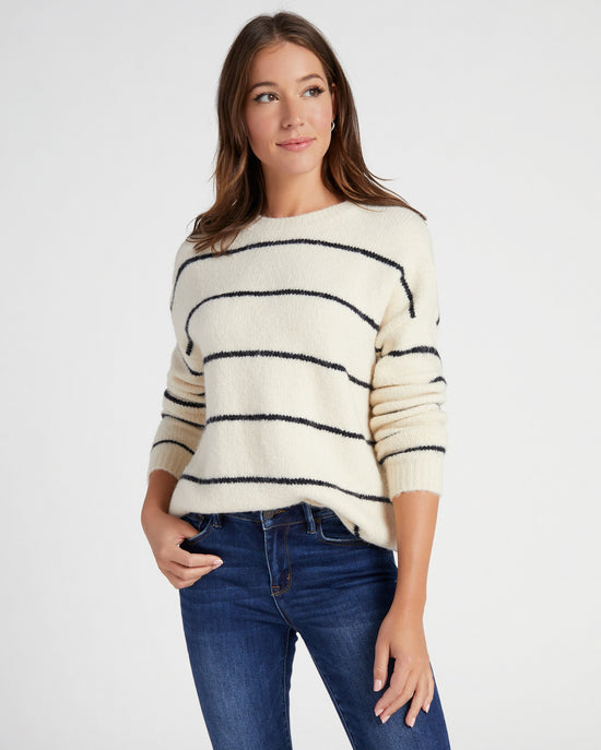 Cream Black $|& Lush Stripe Sweater - SOF Front