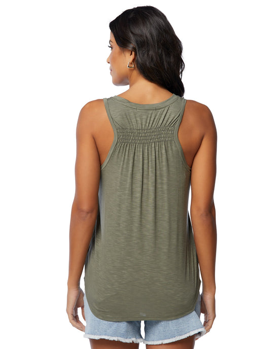 Army $|& Matty M V-Neck Tank with Back Detail - SOF Back