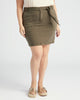 Plus Size High Rise Utility Skirt With Tie In Olive Grove