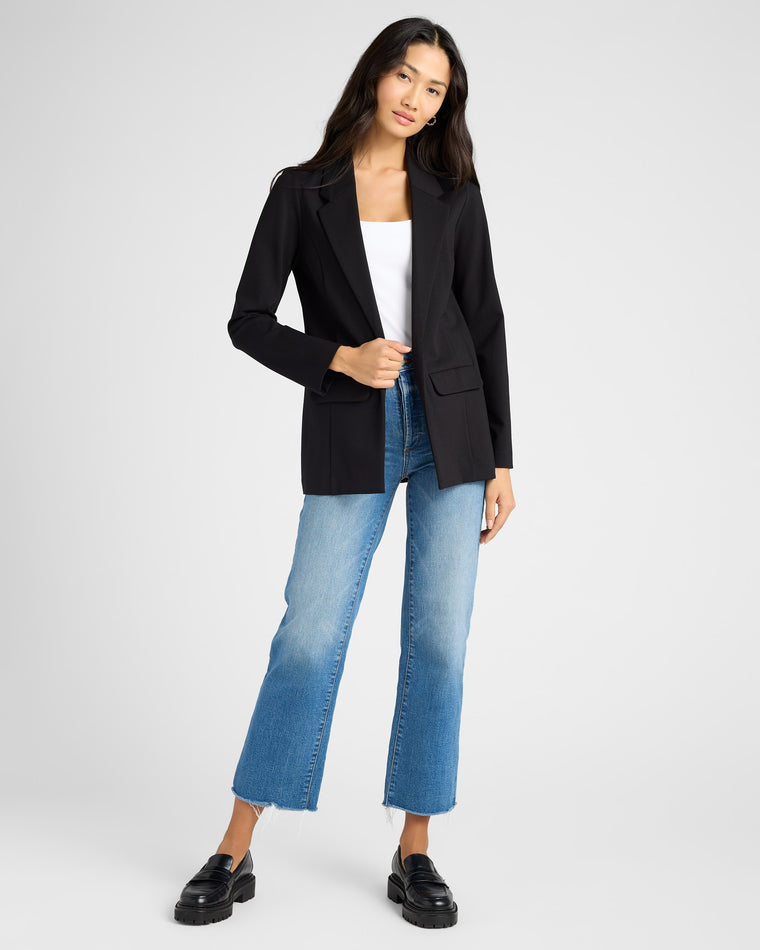 Black $|& Liverpool Boyfriend Blazer - SOF Full Front