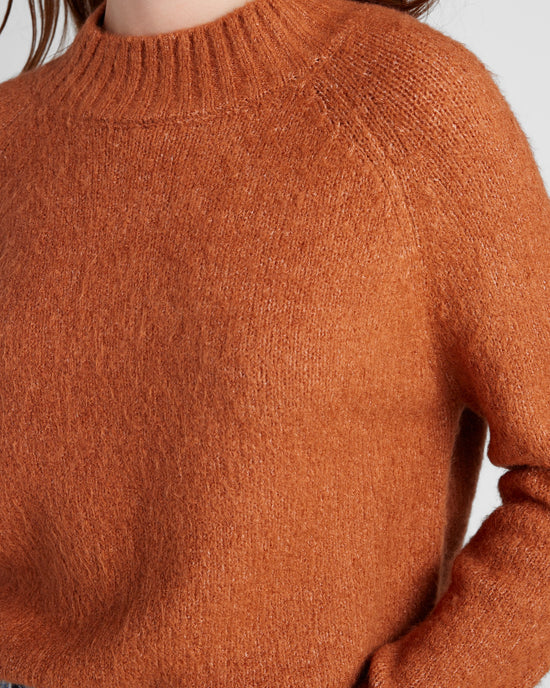 Rust $|& Vigoss Mock Neck Sweater - SOF Detail