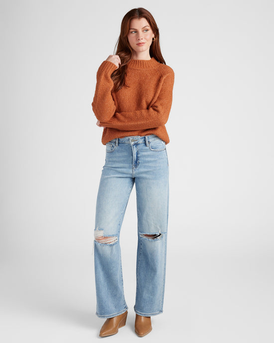 Rust $|& Vigoss Mock Neck Sweater - SOF Full Front