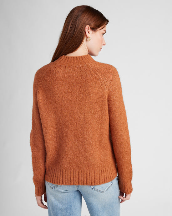 Rust $|& Vigoss Mock Neck Sweater - SOF Back