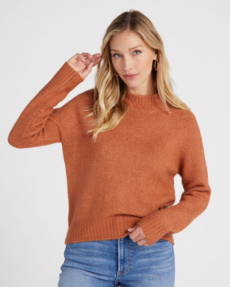 Rust $|& Vigoss Mock Neck Sweater - SOF Front