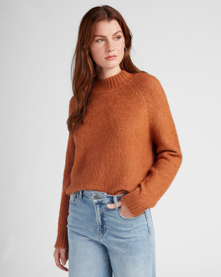 Rust $|& Vigoss Mock Neck Sweater - SOF Front