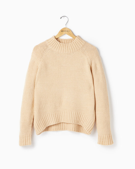 Oatmeal $|& Vigoss Mock Neck Sweater - Hanger Front