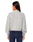 Lt. Grey $|& Vigoss Mock Neck Cable Knit Cropped Sweater - SOF Back