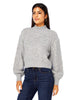 Mock Neck Cable Knit Cropped Sweater