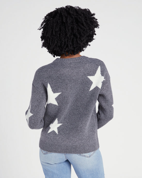 Grey $|& Vigoss Crew Neck Star Print Sweater - SOF Back