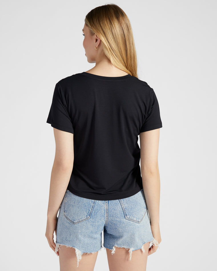 Black $|& Thread & Supply Malaika Cropped Tee - SOF Back