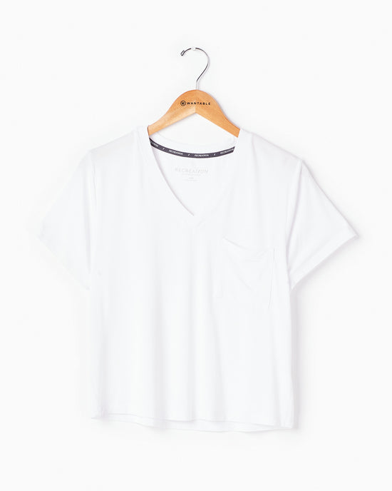 White $|& Thread & Supply Malaika Cropped Tee - Hanger Front