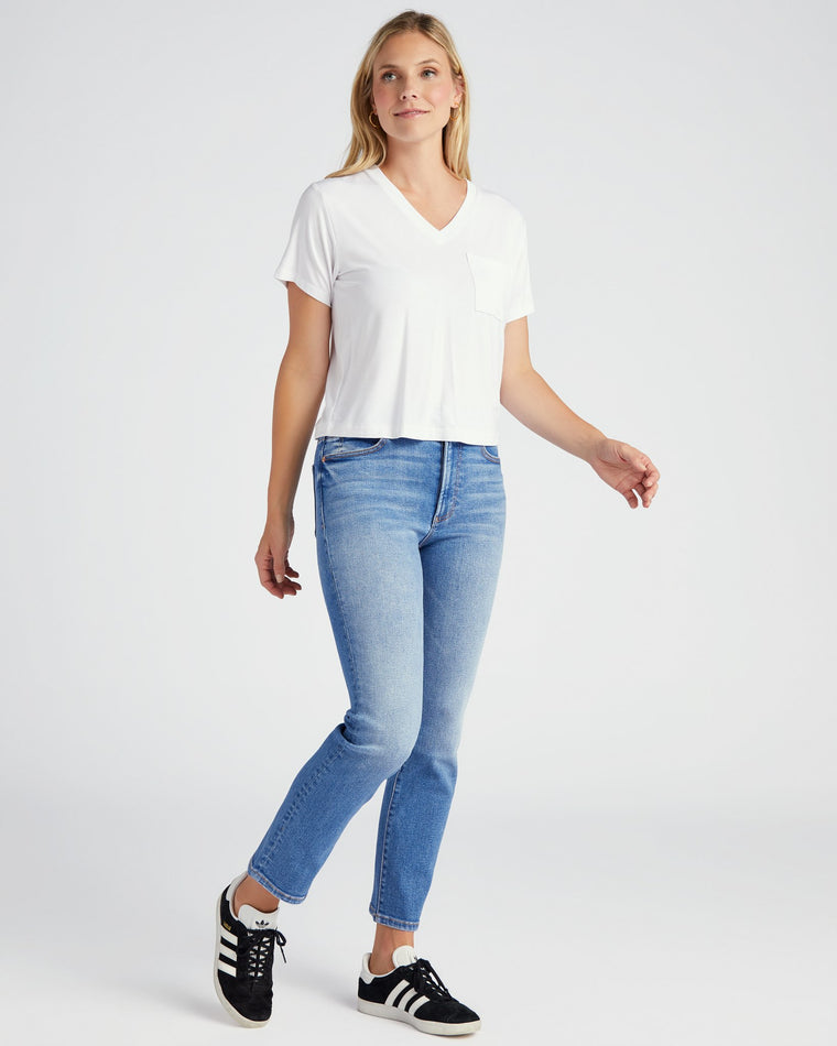 White $|& Thread & Supply Malaika Cropped Tee - SOF Full Front
