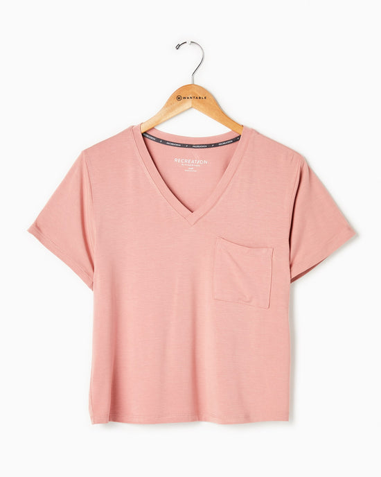 Dusty Berry $|& Thread & Supply Malaika Cropped Tee - Hanger Front