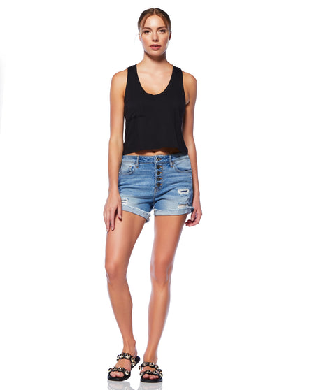Ace Button Fly Cuffed Shorts