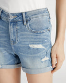 Medium Wash $|& Vigoss Marley Cuffed Short - SOF Detail
