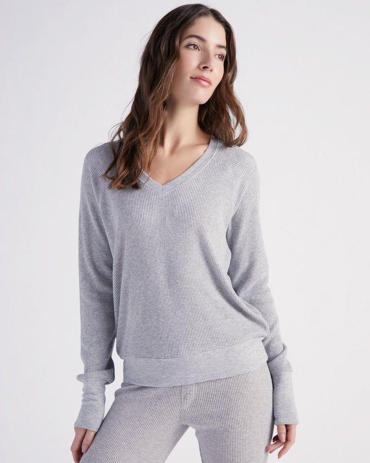 Heather Grey $|& PJ Salvage Textured Essentials Top - SOF Front