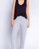 Heather Grey $|& PJ Salvage Textured Essentials Jam Pant - VOF Front