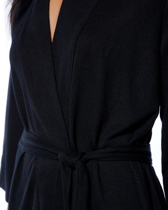 Black $|& PJ Salvage Reloved Lounge Robe - SOF Full Front