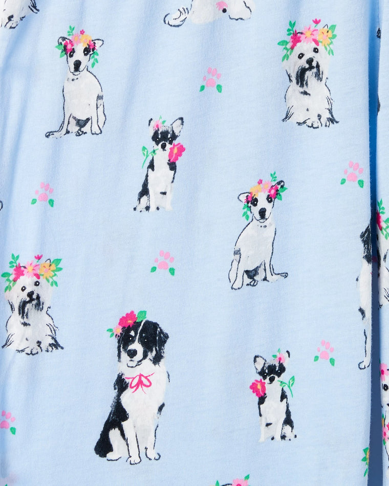Ice Blue $|& PJ Salvage Playful Prints Flower Dog Pant - Hanger Detail