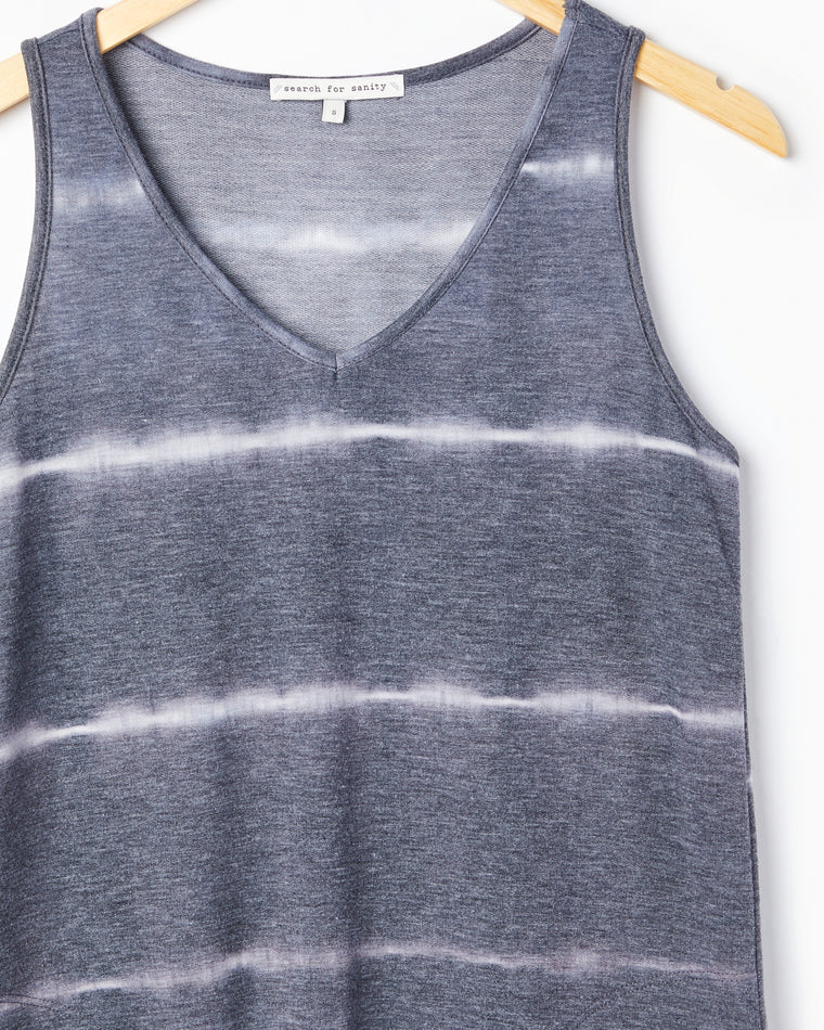 Charcoal $|& Search For Sanity Sleeveless V-Neck Midi Dress - Hanger Detail