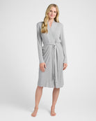 Heather Grey $|& PJ Salvage Textured Essentials Robe - SOF Front