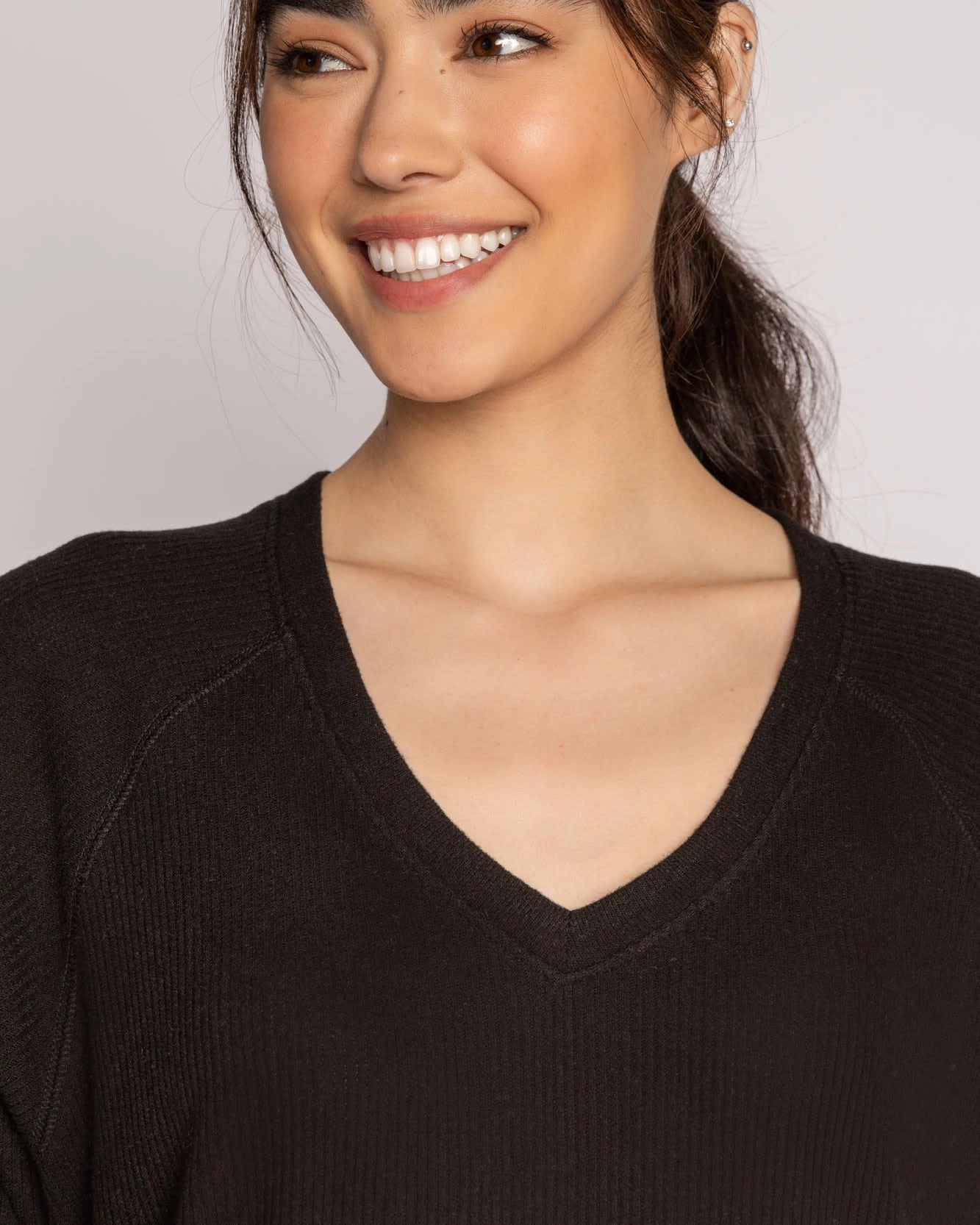 Black $|& PJ Salvage Textured Essentials Top - VOF Detail
