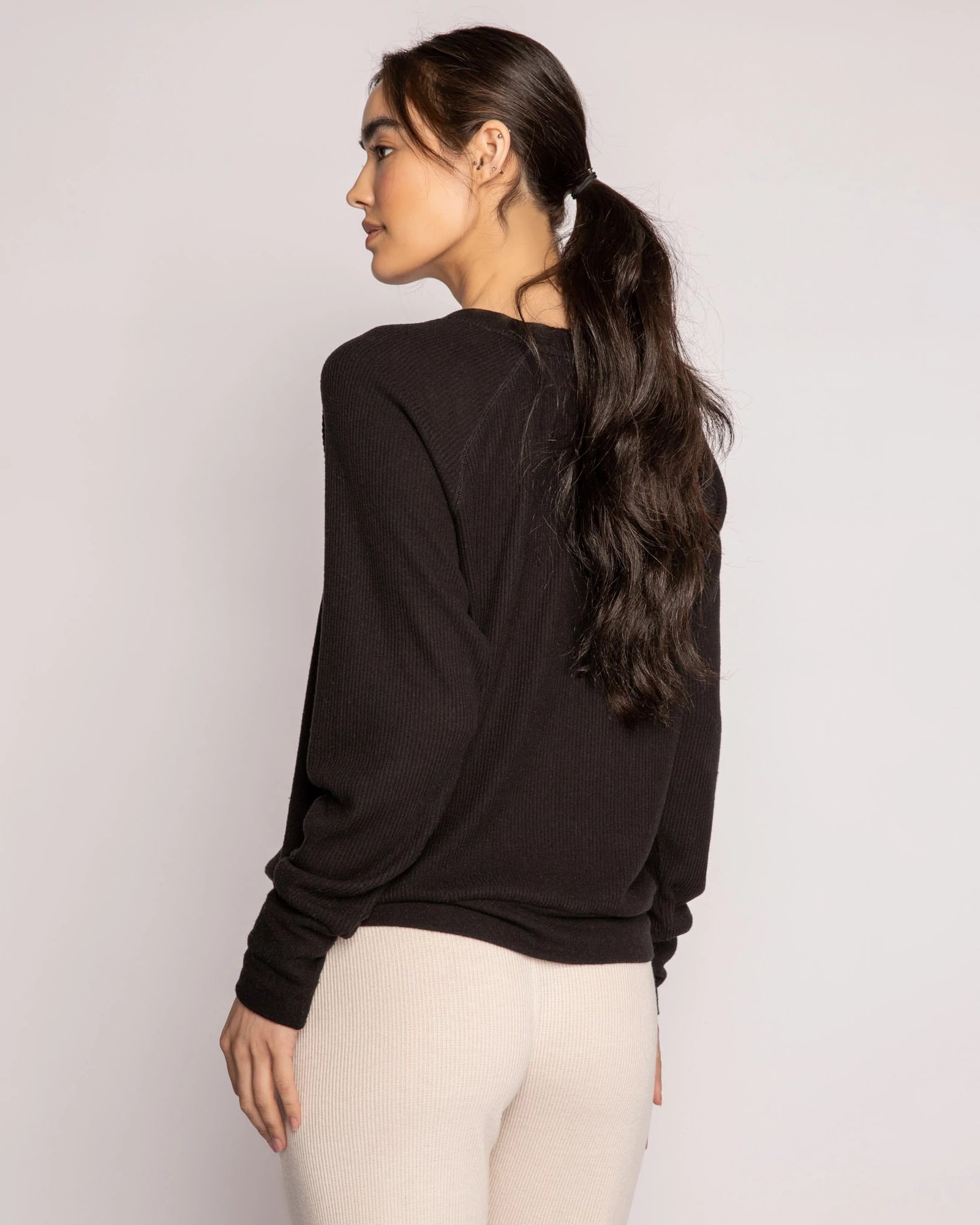 Black $|& PJ Salvage Textured Essentials Top - VOF Back