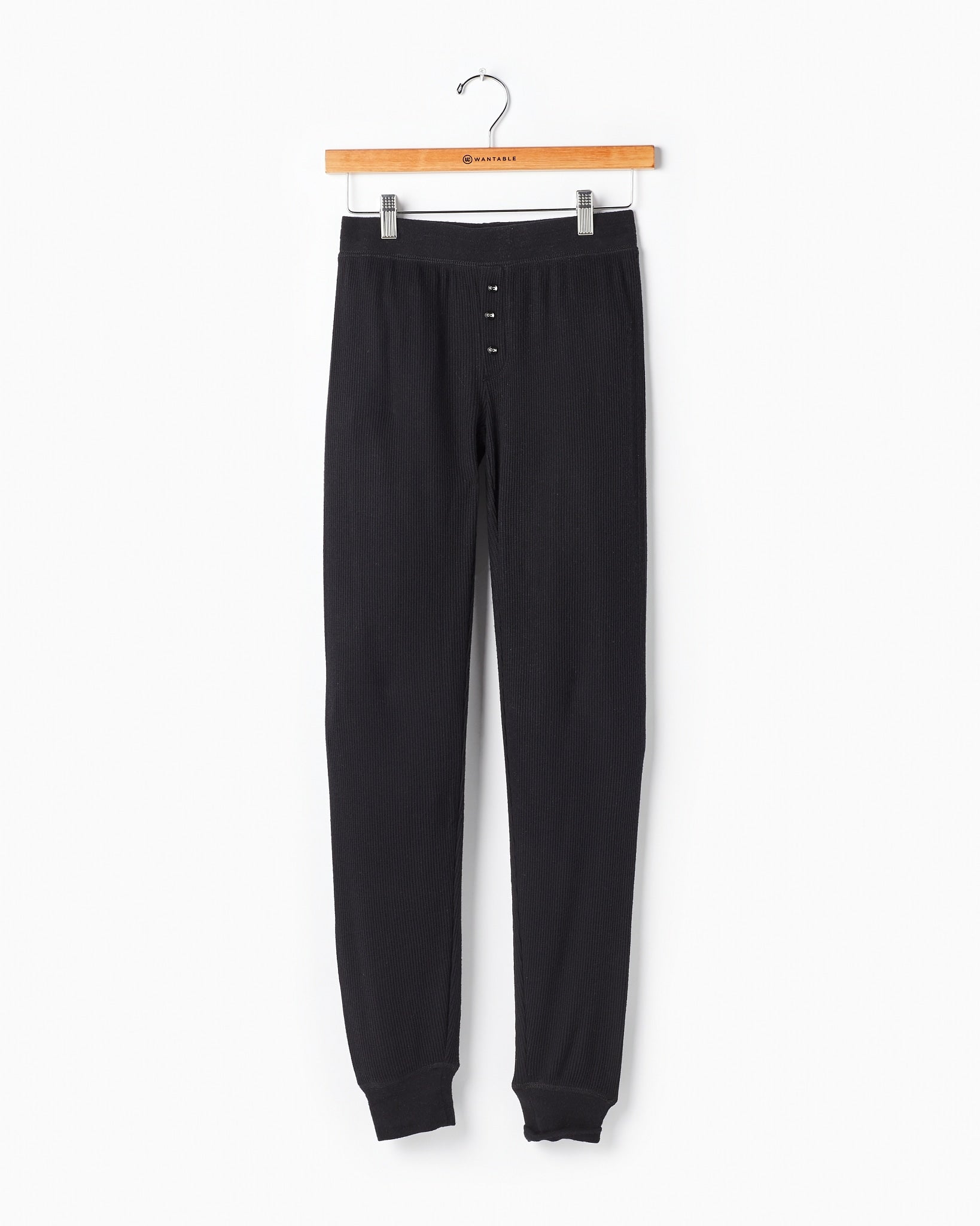 Black $|& PJ Salvage Textured Essentials Jam Pant - Hanger Front