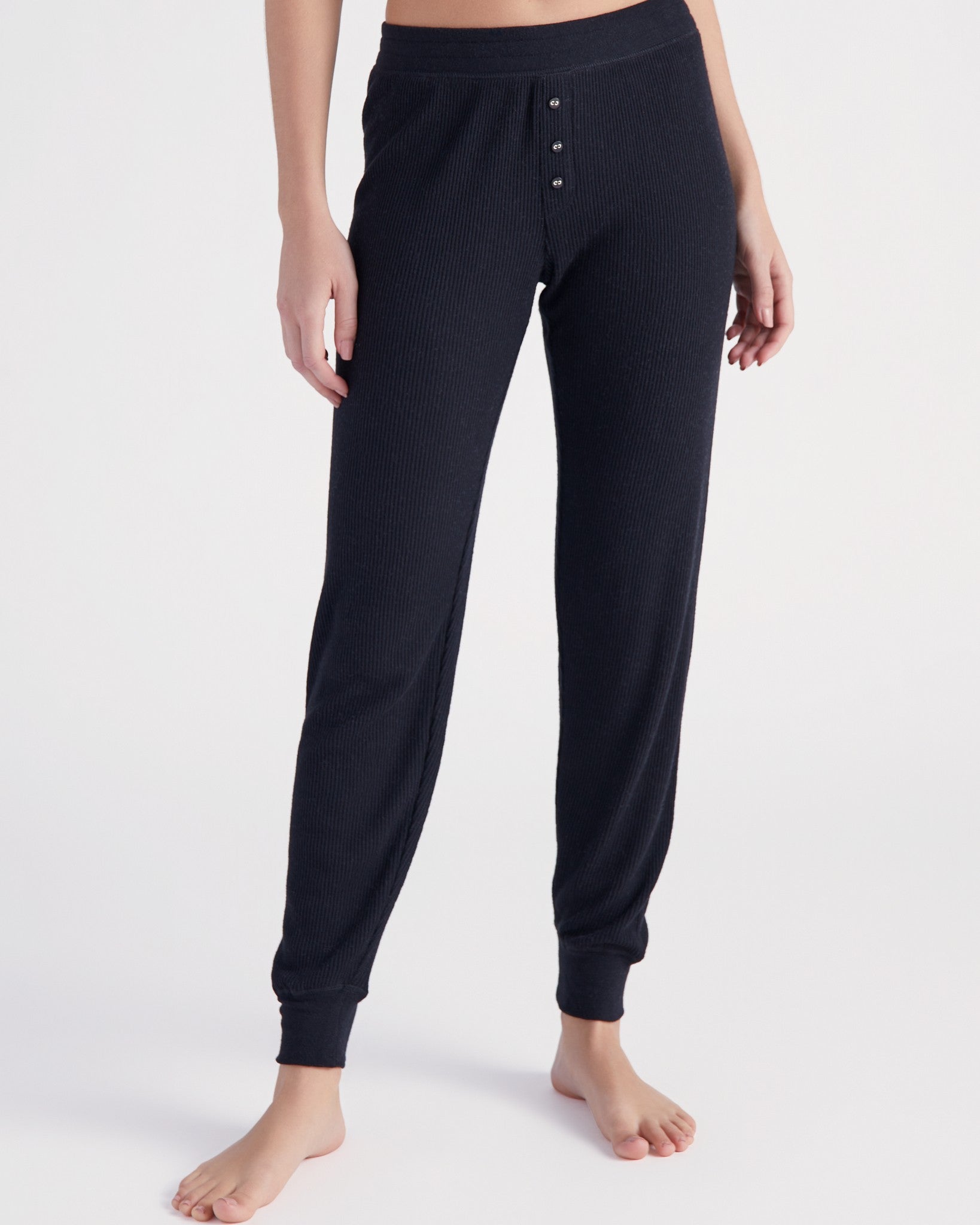 Black $|& PJ Salvage Textured Essentials Jam Pant - SOF Front