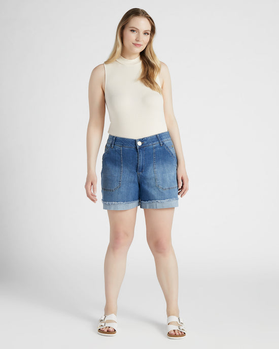 Mid Blue Vintage $|& Democracy Absolution High Rise Short - SOF Side