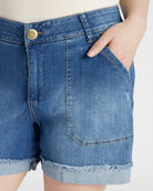 Mid Blue Vintage $|& Democracy Absolution High Rise Short - SOF Full Front