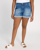 Mid Blue Vintage $|& Democracy Absolution High Rise Short - SOF Front