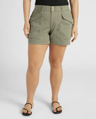 Laurel Oak $|& Democracy High Rise Double Button Utility Short - SOF Front