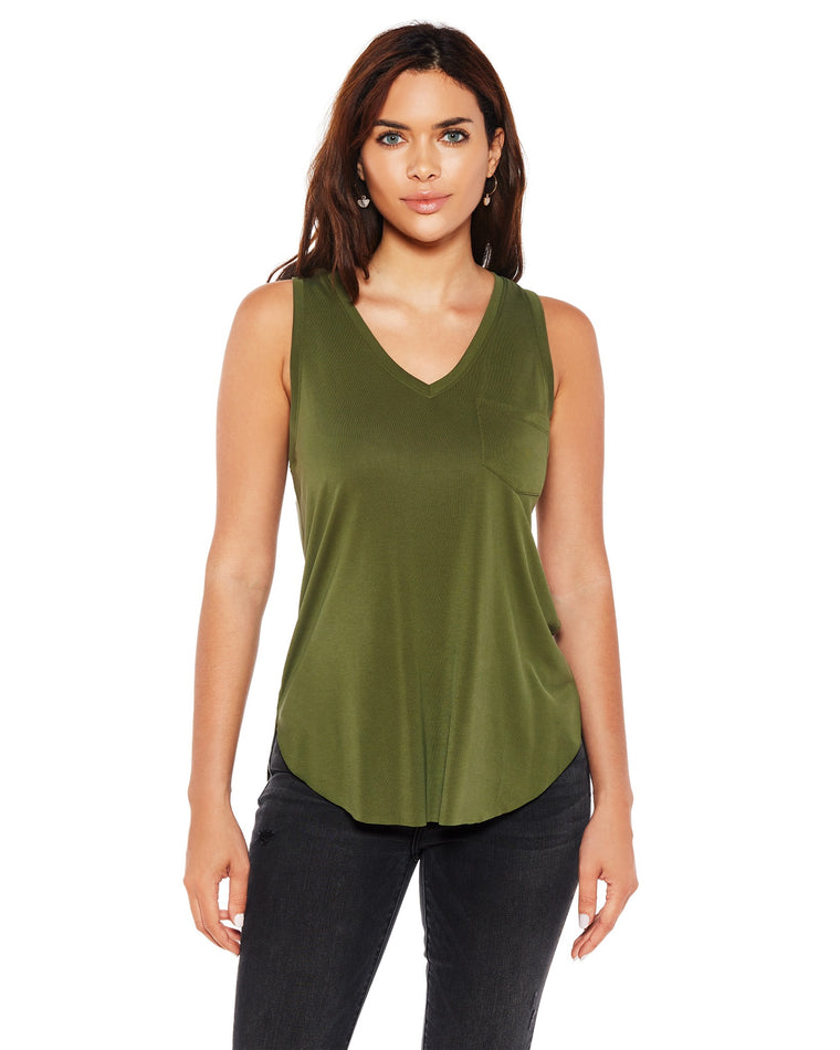 Chive $|& Another Love Esther V-Neck Tank - SOF Side