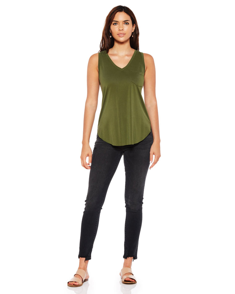 Chive $|& Another Love Esther V-Neck Tank - SOF Front