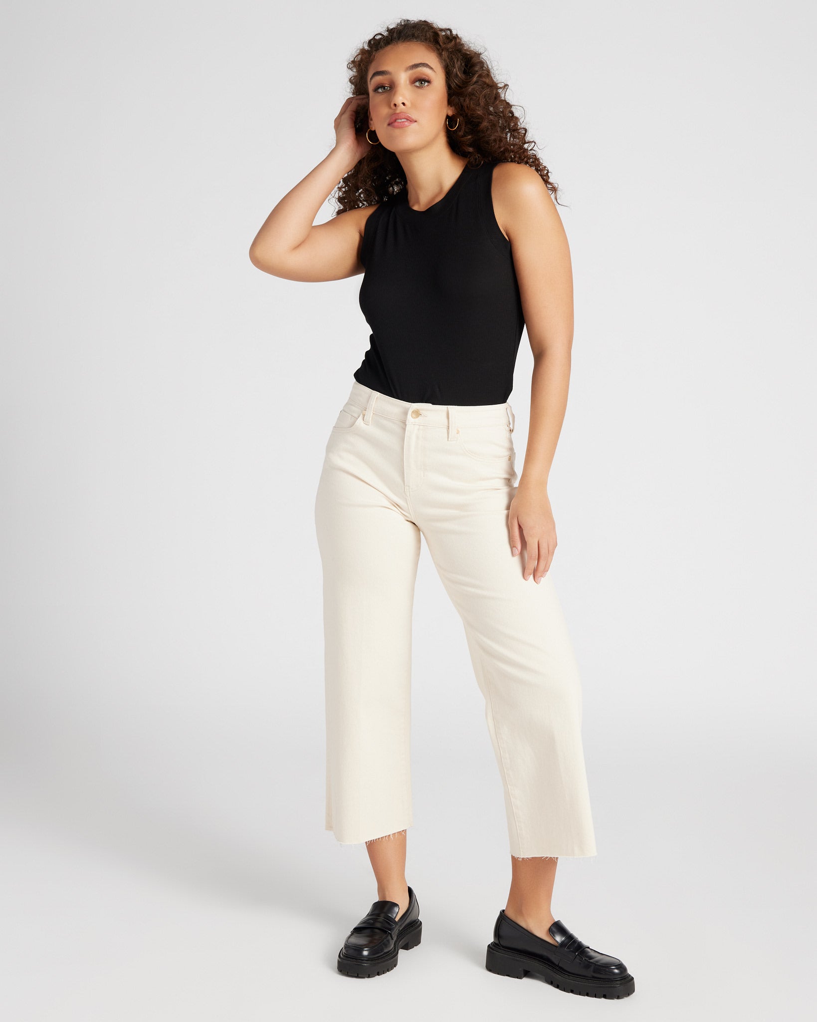 Black $|& Another Love Cleo Ribbed Tank - SOF Full Front