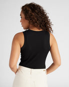 Black $|& Another Love Cleo Ribbed Tank - SOF Back