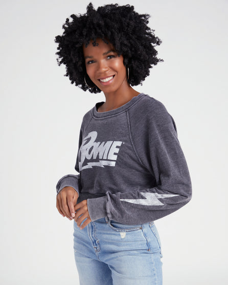 Bowie Long Sleeve Cropped Graphic