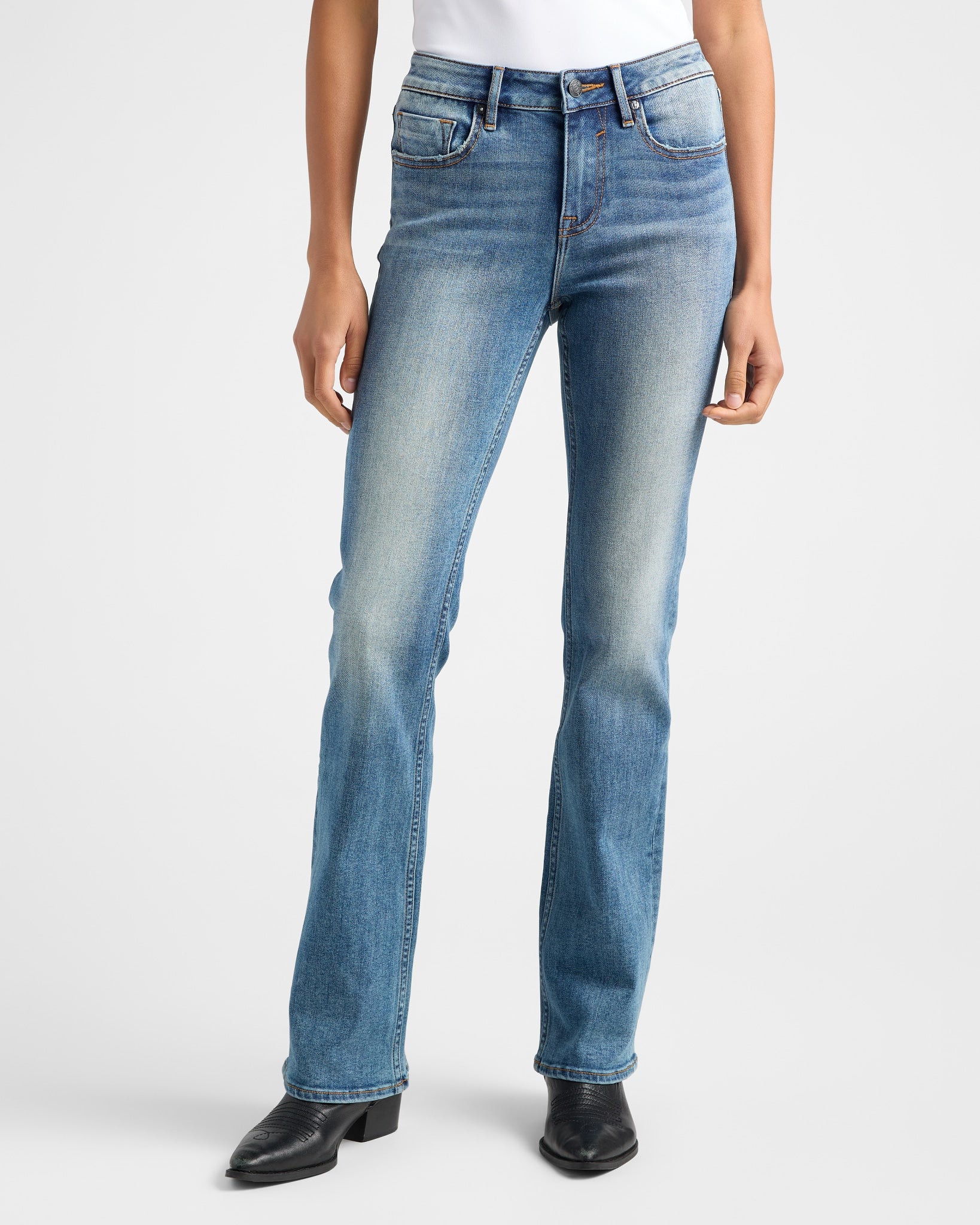 Medium Wash $|& Vigoss Jagger Classic Bootcut Jeans - SOF Front